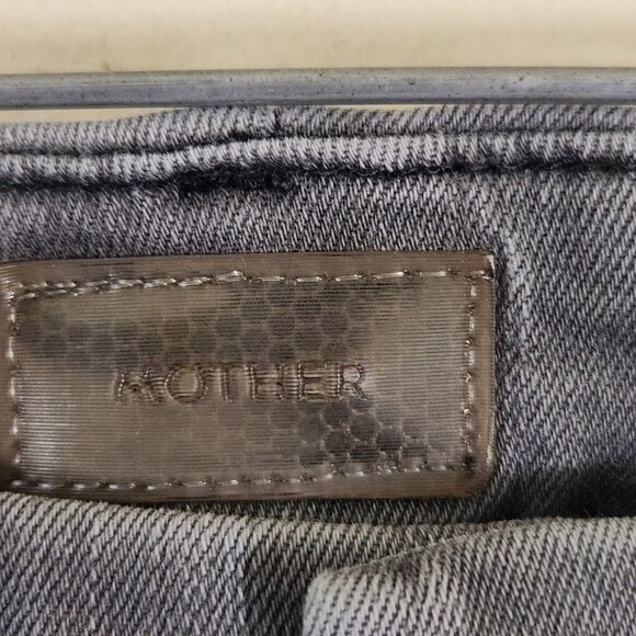 Mother The Looker Ankle Gray Skinny Jeans Burned Out Lanterns Size 27 - Picture 9 of 12